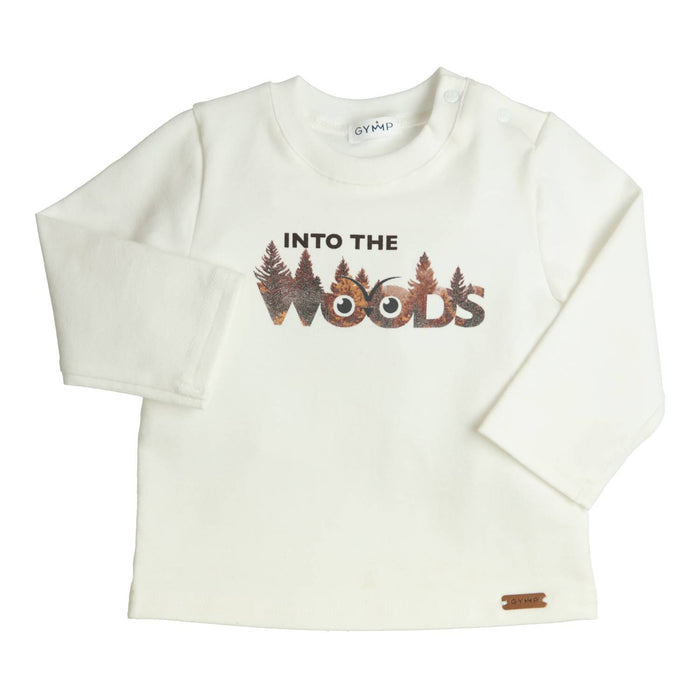 Langarmshirt Into The Woods Naturweiß