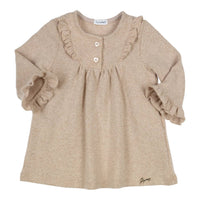 Kleid Lucia Beige Mit Rüschen