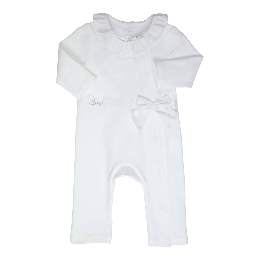 Creepersuit Aerobic Collar and Bow White