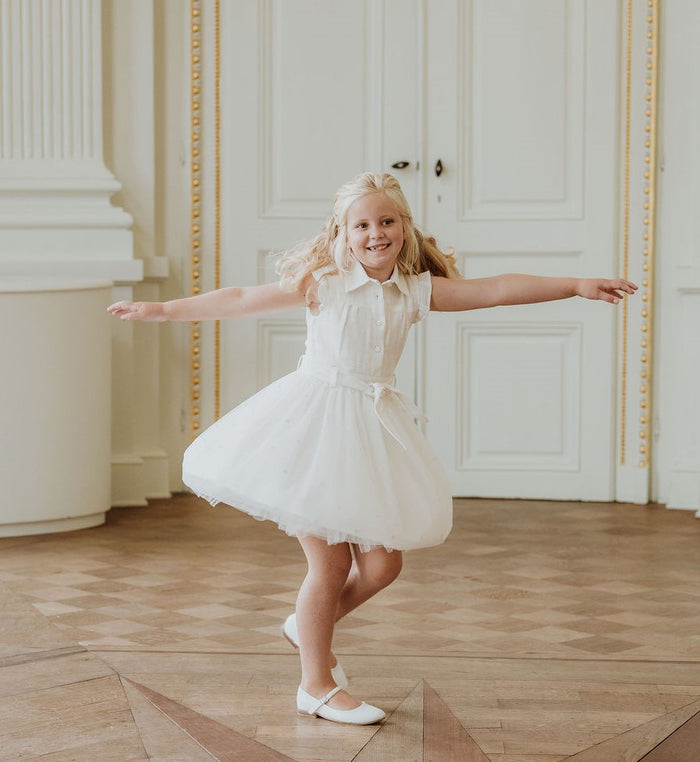 White dress with cardigan